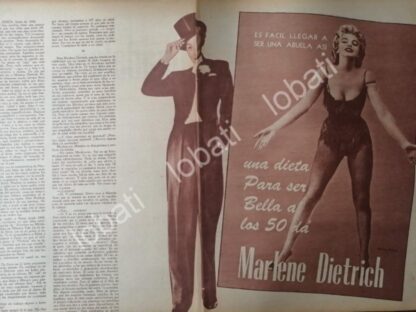 CARTEL ANTIGUO ORIGINAL DE MARILYN MONROE Y MARLENE DIETRICH 1956