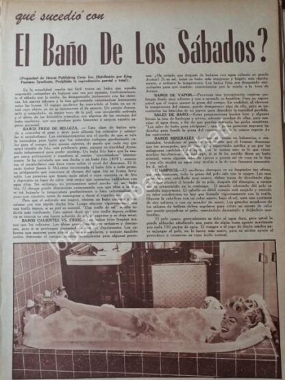 CARTEL ANTIGUO ORIGINAL DE MARILYN MONROE BAÑANDOSE 1957