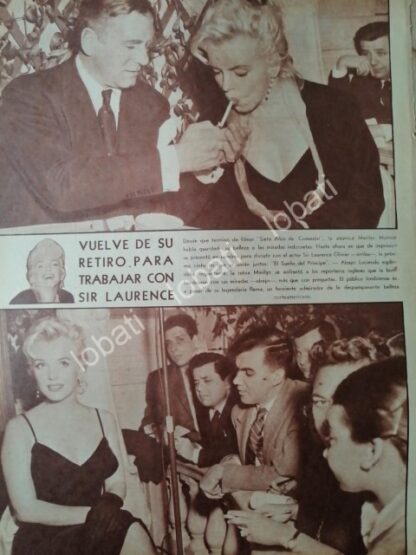 CARTEL ANTIGUO ORIGINAL DE MARILYN MONROE Y SIR LAURENCE 1956