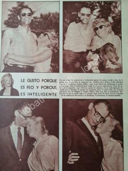 CARTEL ANTIGUO ORIGINAL DE MARILYN MONROE Y ARTHUR MILLER 1956