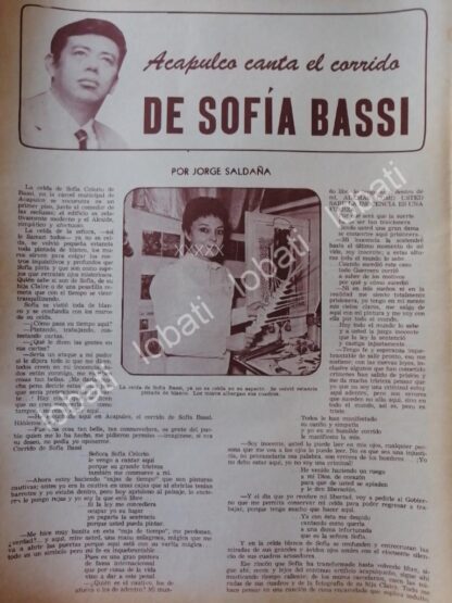 CARTEL ANTIGUO ORIGINAL DE . SOFIA BASSI EN LA CARCEL. 1972