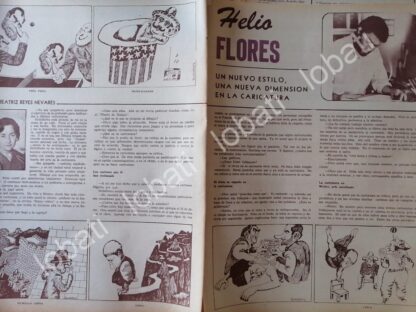 CARTEL ANTIGUO ORIGINAL DE . CARICATURISTA. HELIO FLORES 1974