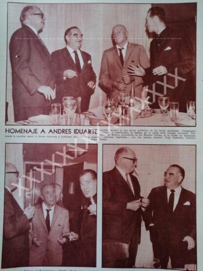 CARTEL ANTIGUO ORIGINAL DE HOMENAJE A ANDRES IDUARTE 1964