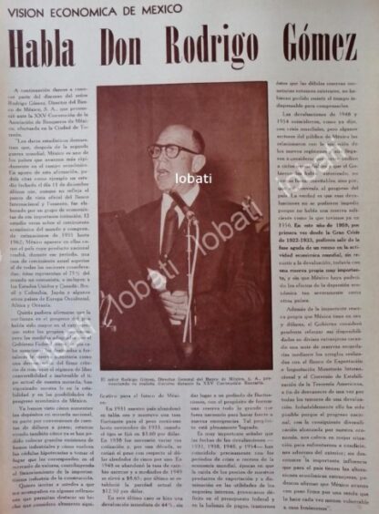 CARTEL ANTIGUO ORIGINAL DE DISCURSO DE RODRIGO GOMEZ 1959