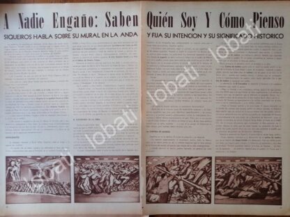 CARTEL ANTIGUO ORIGINAL DE ALFARO SIQUEIROS HABLA SOBRE MURAL EN ANDA