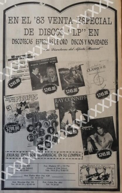 CARTEL ANTIGUO ORIGINAL DE DISCOTECAS ESTRELLAS DE ORO 1983 2 - Imagen 2