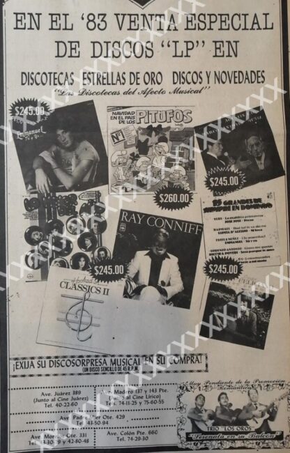 CARTEL ANTIGUO ORIGINAL DE DISCOTECAS ESTRELLAS DE ORO 1983 3 - Imagen 2