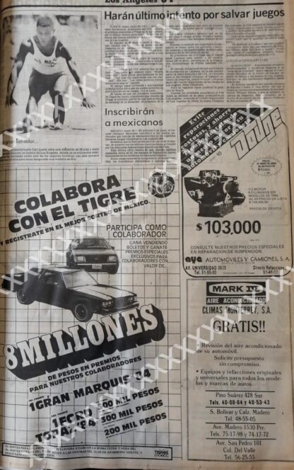 CARTEL ANTIGUO ORIGINAL DE . SORTEO DE TIGRES 1984