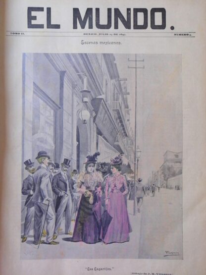 PORTADA ANTIGUA ORIGINAL  1897 DE JOSE Ma VILLASANA. LOS LAGARTIJOS