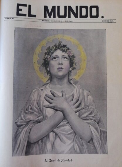 PORTADA ANTIGUA ORIGINAL  1897 AL ANGEL DE NAVIDAD. ARTE SACRO