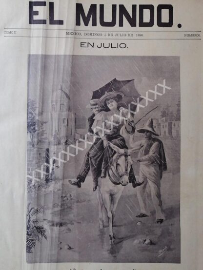 PORTADA ANTIGUA ORIGINAL 1896 DE CARLOS ALCALDE / TEMPESTAD