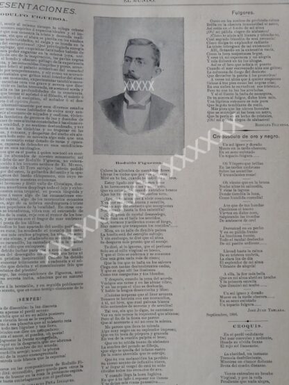 NOTA PERIODISTICA ANTIGUA. 1896 RODULFO FIGUEROA Y MAS