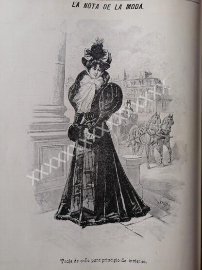 GRABADO ANTIGUO 1896 TRAJE DE CALLE / CHARLES BAUDE