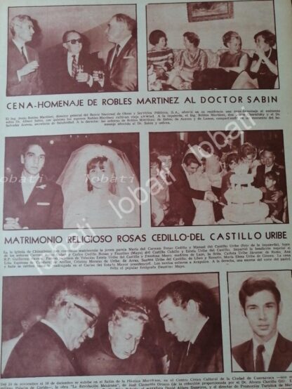 AFICHE RETRO. BODA. MANUEL DEL CASTILLO URIBE 1968 Y MAS