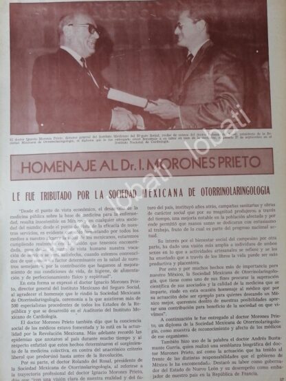 AFICHE RETRO HOMENAJE A MORONES PRIETO 1969