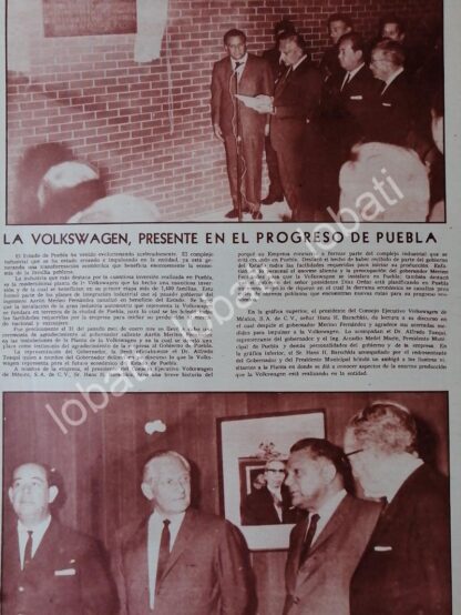 AFICHE RETRO PLANTA VOLKSWAGEN PUEBLA Y GOBERNADOR 1969