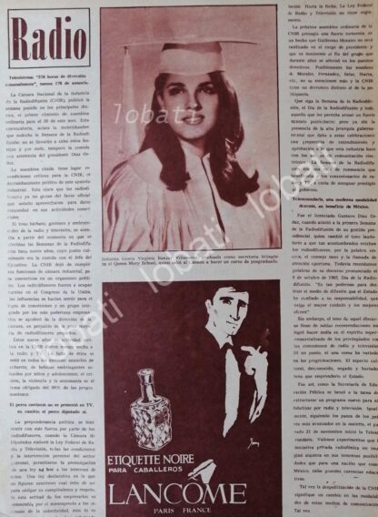 NOTA DE PRENSA ANTIGUA . GLORIA BENZUR VILLANUEVA 1969