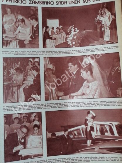 AFICHE RETRO. BODA DE PATRICIO ZAMBRANO SADA 1964 - Imagen 2