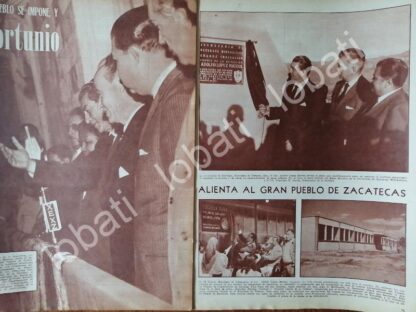 AFICHE RETRO, LOPEZ MATEOS INAUGURA OBRAS EN ZACATECAS 1961