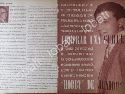 AFICHE RETRO. CRITICA A MIGUEL ALEMAN VELASCO 1961 /PLT