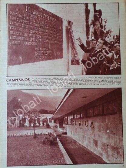 AFICHE RETRO. INAUGURAN CLINICA 35. IMSS. COSAMALOAPAN 1964