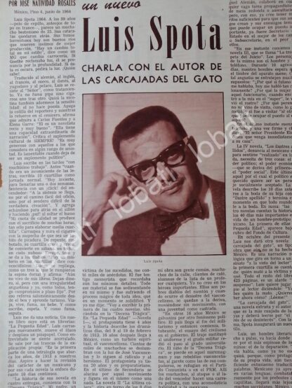 AFICHE RETRO. ENTREVISTA. LUIS SPOTA 1964 /JOSE NATIVIDAD ROSALES