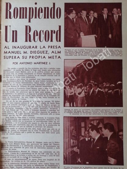 AFICHE RETRO. INAUGURAN PRESA MANUEL M. DIEGUEZ. GDJ 1964