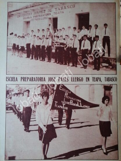 AFICHE RETRO. INAUGURAN ESCUELA PAGES LLERGO, TEAPA TABASCO - Imagen 2