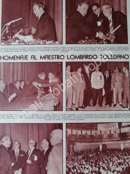 CARTEL ANTIGUO. HOMENAJE A LOMBARDO TOLEDANO 1964