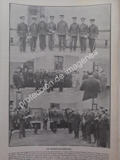 AFICHE ANTIGUO 1912 CONDECORAN OFICIALES COLEGIO MILITAR