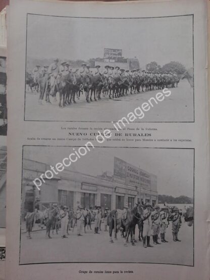 AFICHE ANTIGUO 1912 CUERPO DE RURALES D.F