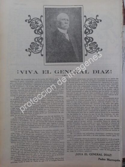 AFICHE ANTIGUO 1912 DE PEDRO MARROQUIN A PORFIRIO DIAZ