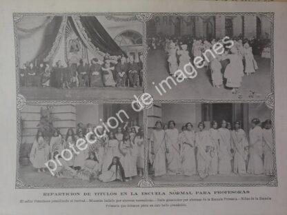 AFICHE ANTIGUO 1913 MADERO EN ESCUELA NORMAL P. PROFESORAS