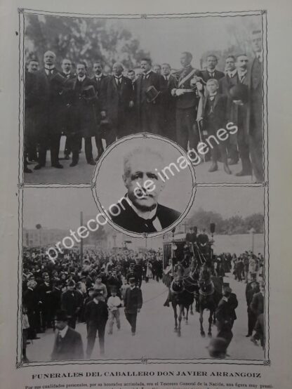 AFICHE ANTIGUO 1913 FUNERAL DE JAVIER ARRANGOIZ SAYAGO