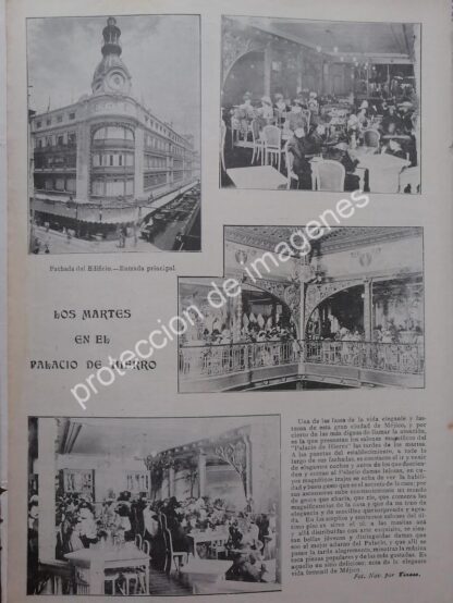 AFICHE ANTIGUO 1912 LAS TERTULIAS DEL PALACIO DE HIERRO