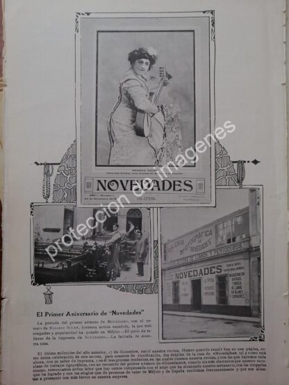 AFICHE ANTIGUO 1912. PRIMER AÑO DE CASA NOVEDADES