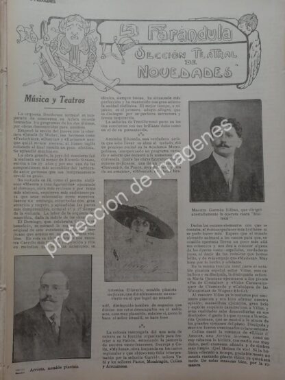 AFICHE ANTIGUO 1912 PIANISTA ARTEMISA ELIZONDO Y OTROS