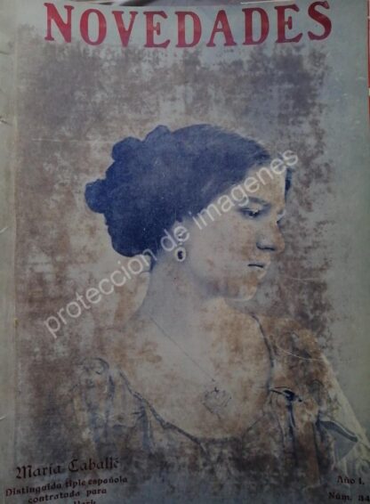 PORTADA ANTIGUA 1912 ACTRIZ TIPLE. MARIA CABALLE