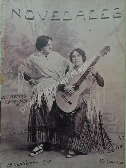 PORTADA ANTIGUA 1912 CANTANTES. LAS REINAS DE LA JOTA