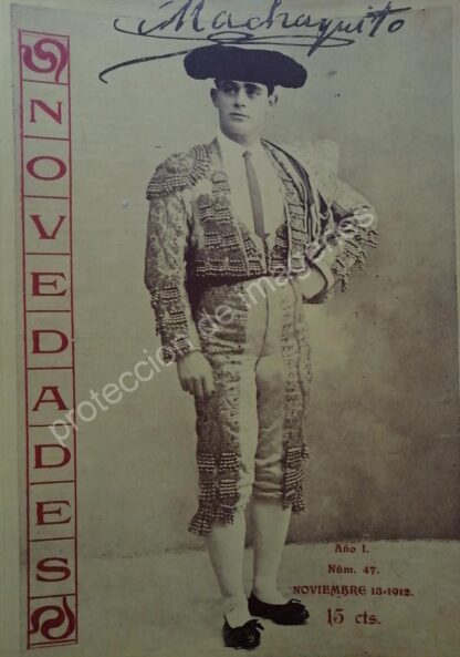 PORTADA ANTIGUA 1912 TORERO. RAFAEL GONZALES "MACHAQUITO"