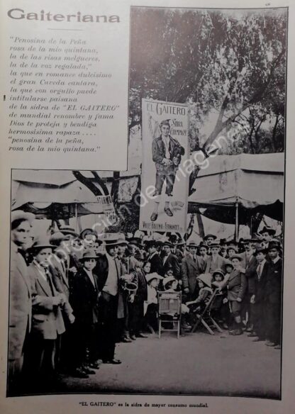 CARTEL ANTIGUO SIDRA EL GAITERO 1912, SUPER RARO