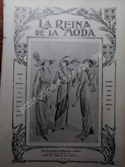 CARTEL ANTIGUO TIENDA DE ROPA. LA REINA DE LA MODA 1912