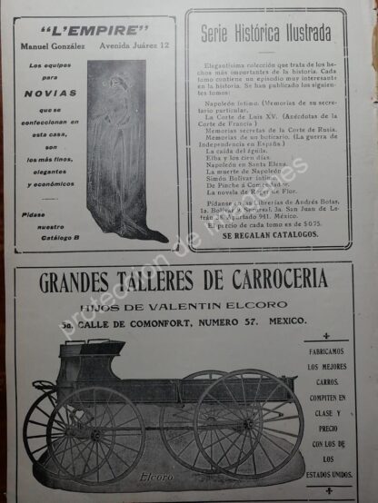 PUBLICIDAD ANTIGUA, CARRETAS ELCORO 1912 Y MAS