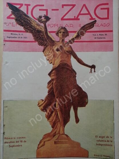 PORTADA ANTIGUA 1920 ANGEL DE INDEPENDENCIA DIB. ANTONIO VARGAS