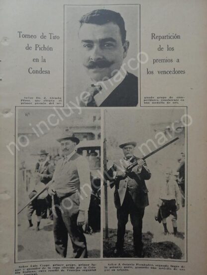 AFICHE ANTIGUO 1920 TORNEO DE TIRO EN LA COL. CONDESA