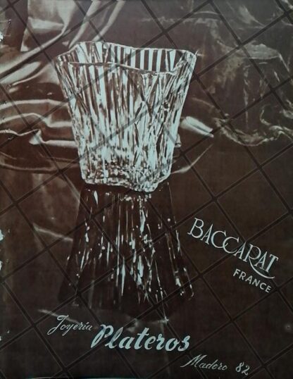 CARTEL ANTIGUO CRISTAL BACCARAT JOYERIA PLATEROS /878