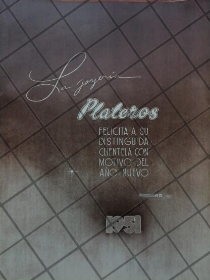 CARTEL ANTIGUO JOYERIA PLATEROS 1951 /873