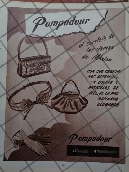 CARTEL ANTIGUO TIENDA BOUTIQUE POMPADOUR 1951 /864