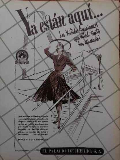 CARTEL ANTIGUO TIENDA EL PALACIO DE HIERRO 1951 /860