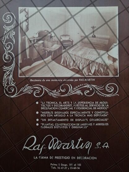 CARTEL ANTIGUO TIENDA DE MUEBLES RAS-MARTIN 1951 /849